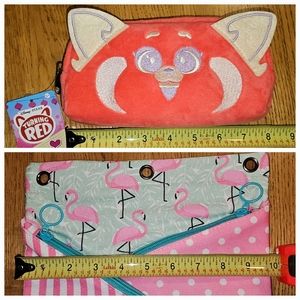 Turning Red & Flamingo Pencil Bags.